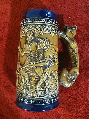 Vintage Original GERZ GERZIT Beer Stein FOX HANDLE Made W. Germany