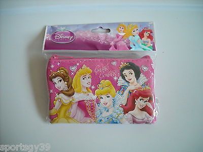 PRINCESS HOT PINK WALLET LANYARD KEYCHAIN POUCH AURORA ARIEL BELLE