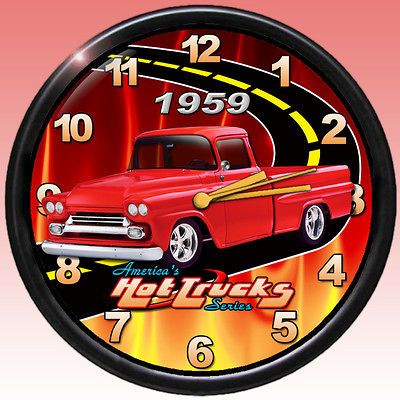 1959 CHEVY APACHE PICK UP TRUCK WALL CLOCK