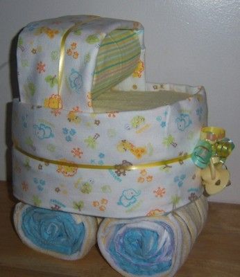 Baby Shower Safari Diaper Bassinet, Monkey, Lion. Elephant