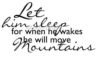 LET HIM SLEEP VINYL wall art decal sticker baby nursery KIDS BOYS ROOM