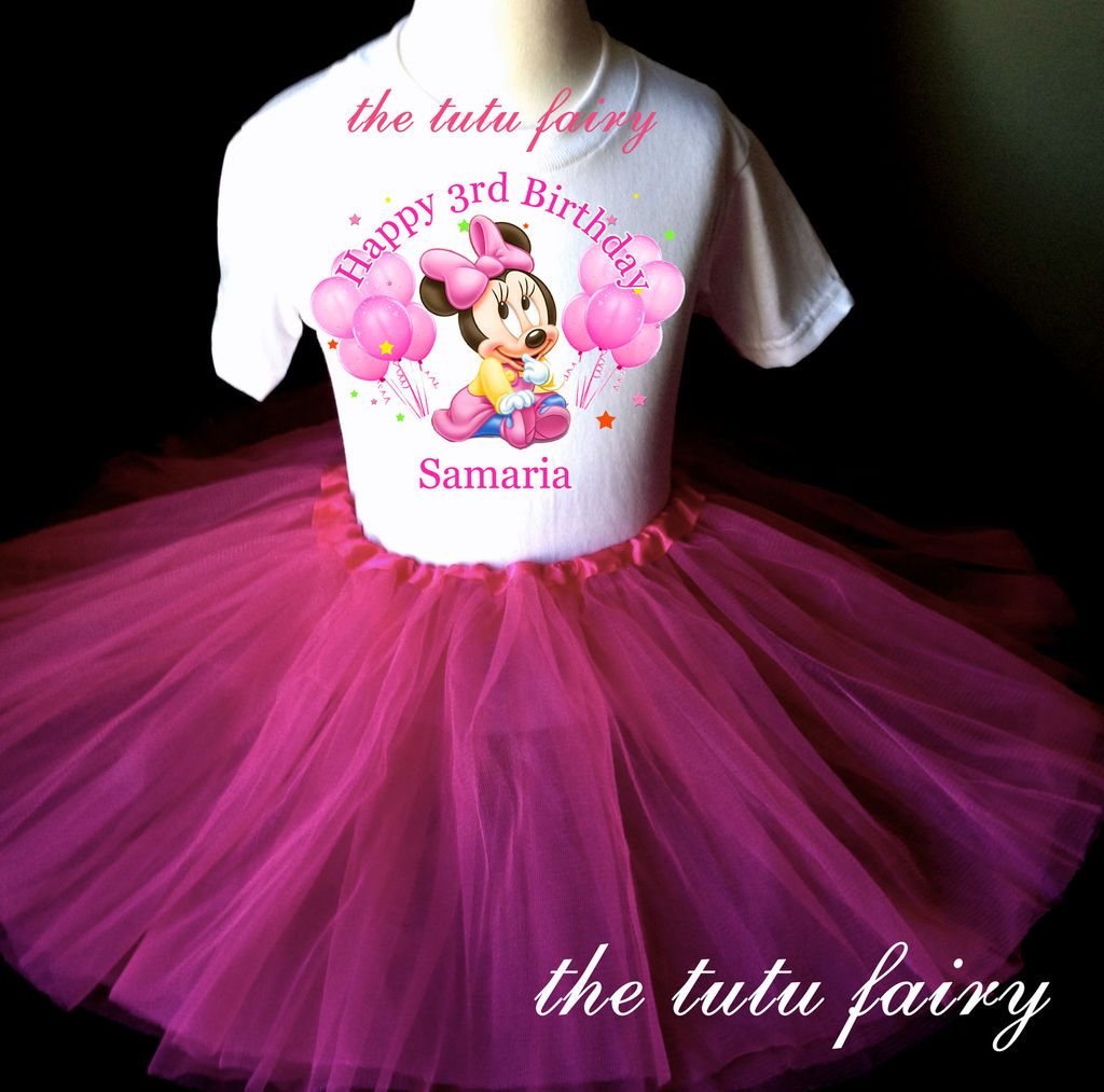 Baby Minnie Mouse 2nd 3rd 4th 5th Birthday Girl pink tutu outfit set