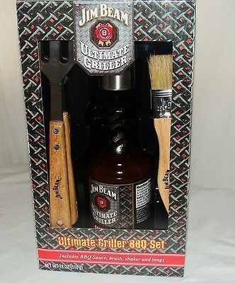 Jim Beam Ultimate Griller BBQ 4 Piece Gift Set Sauce Tongs Brush