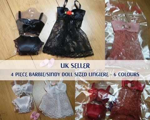 BARBIE SINDY DOLLS LINGERIE UNDERWEAR CAMISOLE KNICKERS 2 PIECE SET 4