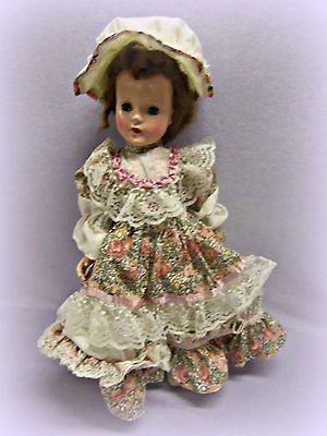 VTG 1950S HARD PLASTIC 17 1/2 WALKER DOLL w/ ORIG. SHOES, SOCKS