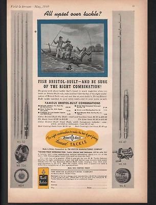 1940 BRISTOL HORTON FISH TACKLE BAMBOO TELESCOPIC ROD REEL LINE SPORT