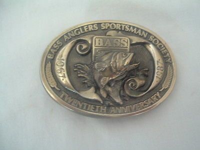 1987 Bass Anglers Sportsmen Society Belt Buckle 20th Anniversary