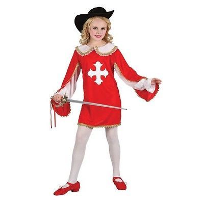 Child 5 7 Years Musketeer Girl New Fancy Dress Costume Kids Girls