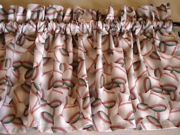 Baseball Valance Curtain for Sports Lover Kids Room