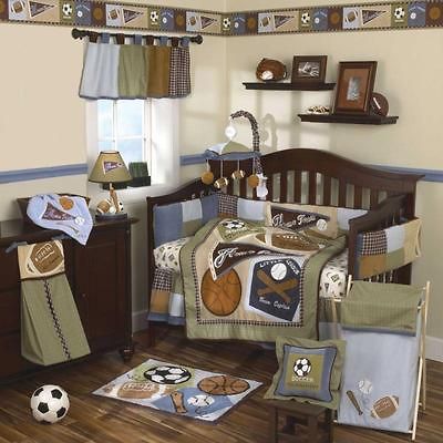 Sports Fan 9 Piece Baby Crib Bedding Set with Bumper by Cocalo