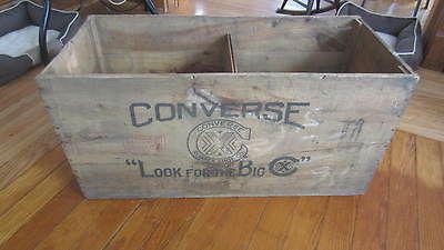 Converse basketball shoe crate tennis box antique old sneakers Train