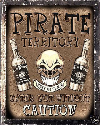 MANCAVE sign PIRATE bottle VINTAGE / bathroom wall decor plaque art