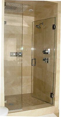 FRAMELESS 3/8 GLASS SHOWER DOOR AND PANEL (OIL RUBBED BRONZE)