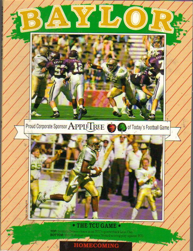 1991 BAYLOR VS TCU FOOTBALL PROGRAM EXCELLENT