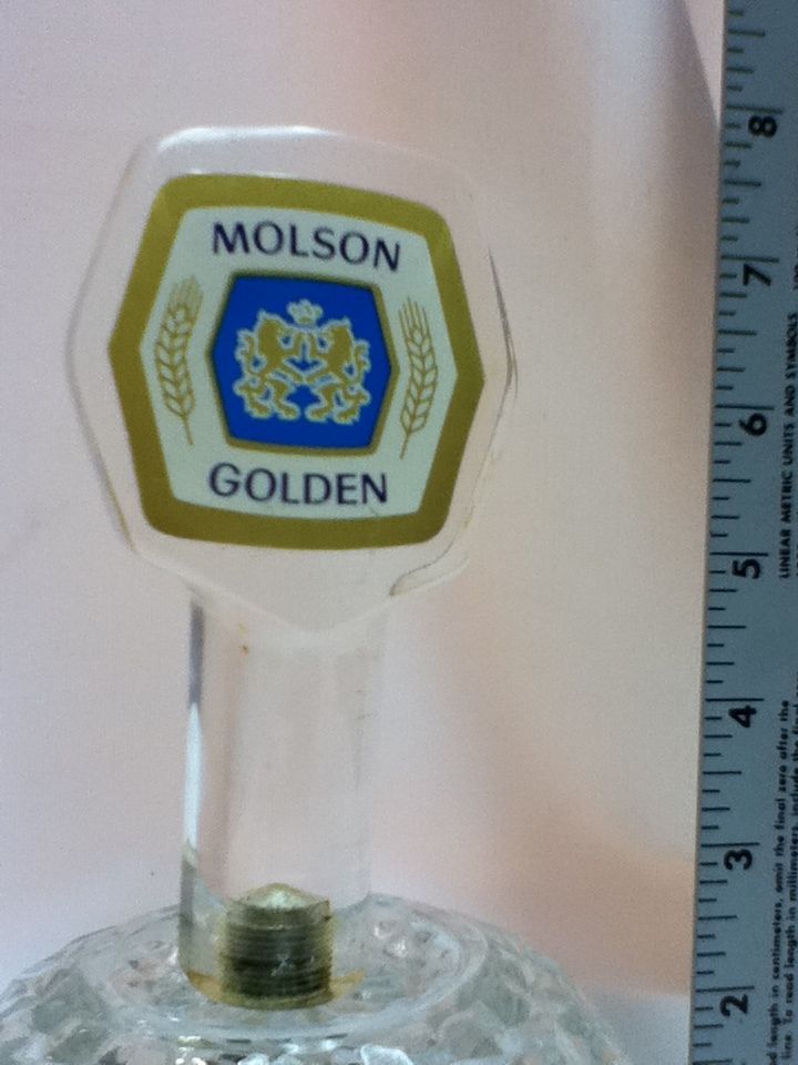 J24 MOLSON BEER TAP HANDLE GOLDEN KNOB TAPPER PULL DRAFT VINTAGE