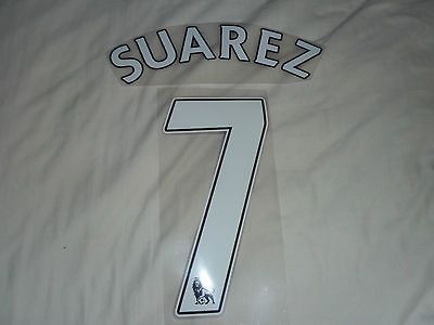 Liverpool Football Club Player Size Name Set For Shirt / Jersey