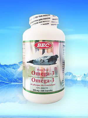 Newly listed BEC Harp Seal Omega 3 Oil 500mg 500 Softgel (NPN80001795)