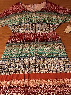 NWT* * Sonoma comfortable short sleeve southwestern print knit dress
