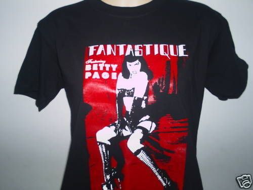 BETTY PAGE FANTASTIQUE MENS T SHIRT PIN UP BURLESQUE