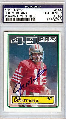 Joe Montana Autographed Signed 1983 Topps Card PSA/DNA #83300749