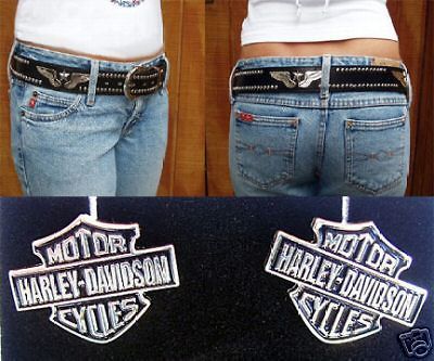 BELT HogWild4U WINGS & STARS & Harley Davidson STUD Earrings Mens