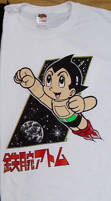 WHITE ASTROBOY VINTAGE T SHIRT ANIME TEZUKA ATOM JAPAN