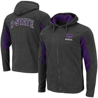 Kansas State Wildcats Blizzard Polar Fleece Full Zip Hoodie   Charcoal