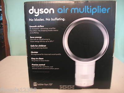 Dyson 10 Table Fan AMO1 Bladeless white NIB multiple coolness levels