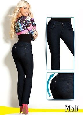 Slim Fit Dark Blue Jeans by Virtual Sensuality Shape Hips Lift Butt