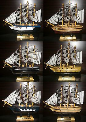 Vintage Wooden Ship Model Pirate Sailing Boats Toy PERFECT new gift