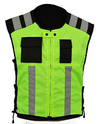 Hi Visibility Safety Jacket Zipped Vest Waistcoat Workwear Reflective