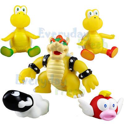 Wii Super Mario Bros Bowser Koopa 5 Figure Full Set Toy Bullet Bill