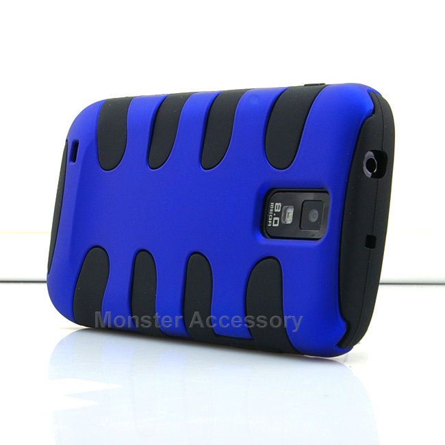 Blue Fishbone Dual Flex Hard Gel Case For Samsung Galaxy S2 X (Telus