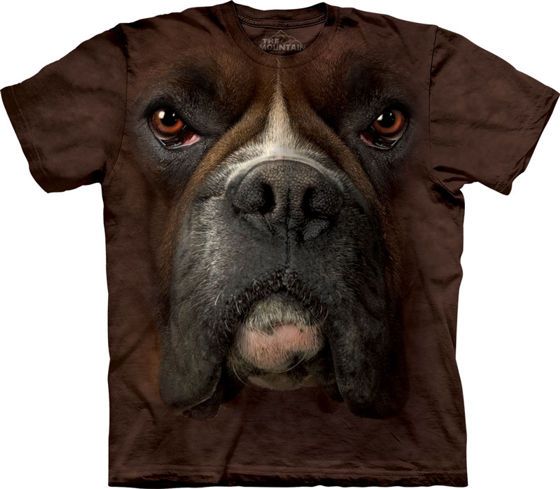BOXER DOG   Full Face Print T Shirt New Dogs Animals Pets Toy Collar