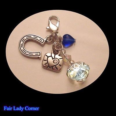 Charms wedding bridal something blue heart charm pendant favor gift