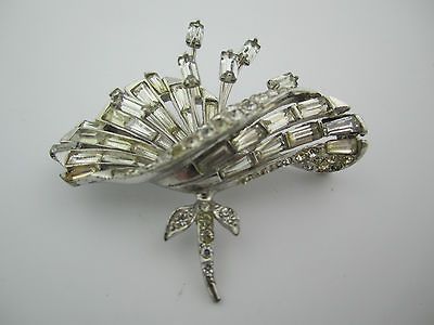 RARE VINTAGE MARCEL BOUCHER SIGNED PHRYGIAN CAP CRYSTAL SPRAY BROOCH