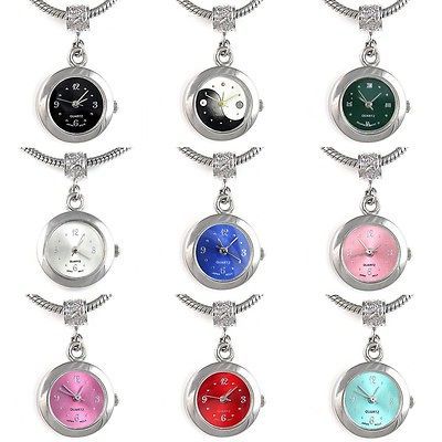 Silver Dangle European Quartz Watch Spacer Charm Bead For Bracelet