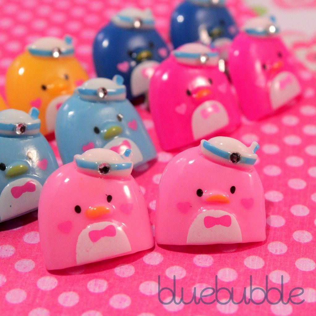 FUNKY BOW TIE PENGUIN EARRINGS CUTE KAWAII STYLE KITSCH SWEET HEART