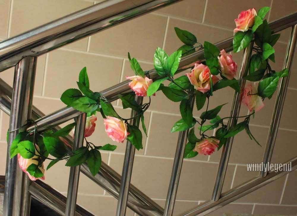 ARTIFICIAL GREEN PEACH FLOWER GARLAND VINE PLANT BUSH WEDDING PARTY