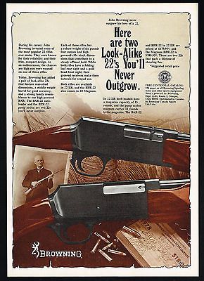 1978 Browning Bar  22 BPR 22 Rifle Never Outgrow Vintage Print Ad