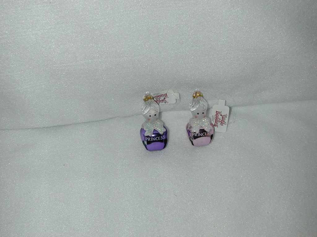 PRINCESS SET OF 2 JINGLE BUDDIE ORNAMENTS/LIGH T LAVENDER/DARK PURPLE