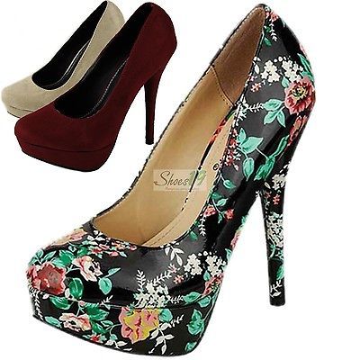 Prints Platform Stiletto High Heel Pump Steve Bridal Round Toe Shoes