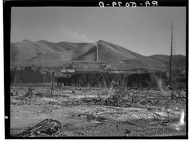 Largest lead mine in the world surrounded by destroyed trees. Kellogg