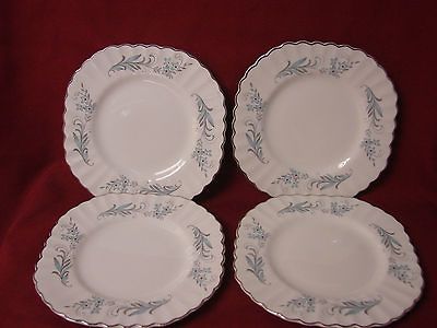 Meakin, China Dinnerware Burlington Blue/Red Flowers 4 Square