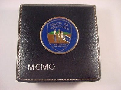 POLICE of PUERTO RICO LOGO BLUE DESK MEMO NOTE PAD & HOLDER NEW