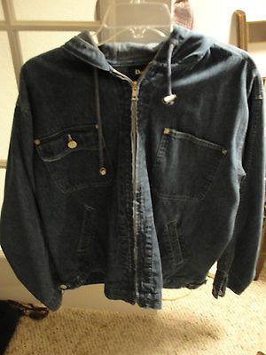 Denim & Co Denim WOMANS Denim COAT Jacket 1X Womens Hooded Coat Zipper