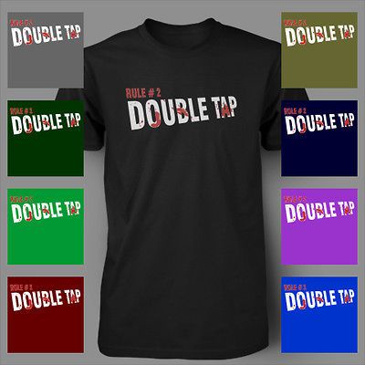 DOUBLE TAP HAND GUN Rule 2 Zombieland COLT Zombie Mens T Shirt