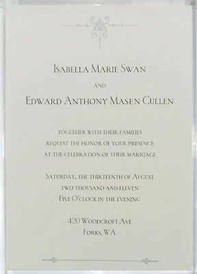 Twilight Saga Wedding invitation prop Magnet 2.5 X 3.5 inches encased