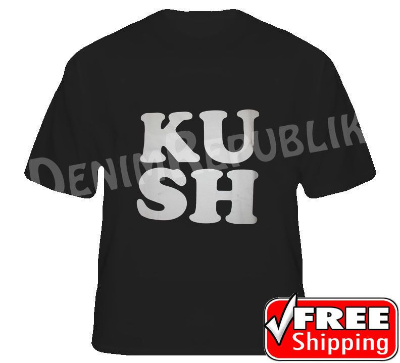 KUSH Funny T Shirt Black Tee Weed Blaze