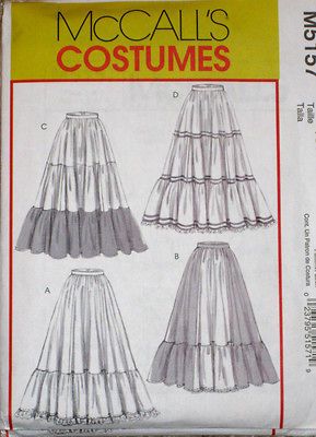 McCalls Misses Historical Gathered Tiered Skirt Costume Pattern 5157
